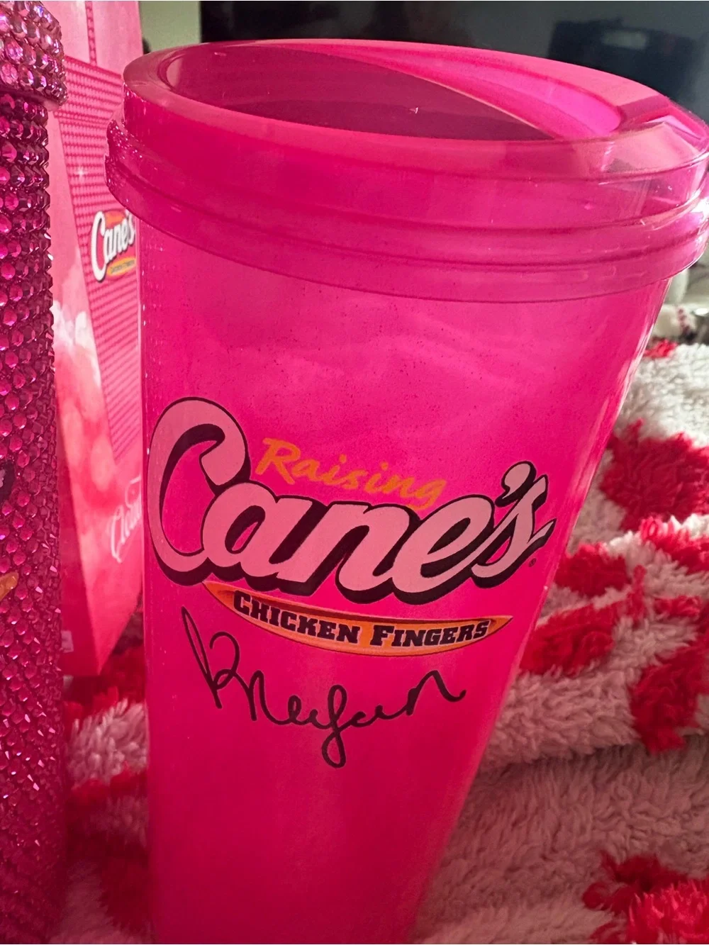 1 Pink Bling Tumbler - 1 cloud 9 sparkle plastic cup